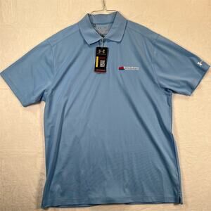 Under Armour Men's XL Loose Polo Shirt Blue Firestone Logo
